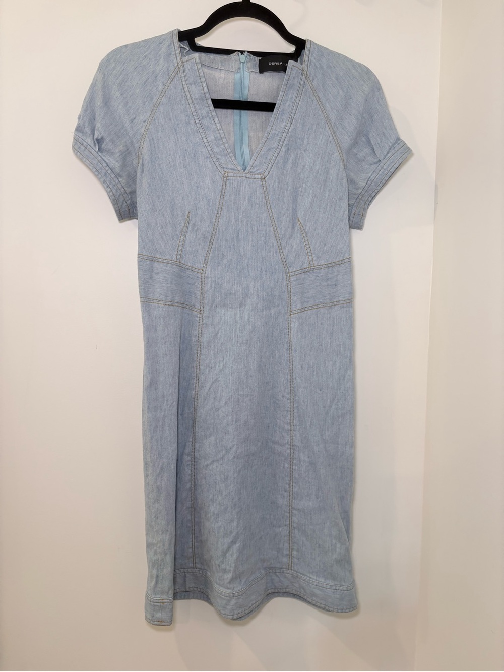 Derek Lam Chambray Linen Blend Sheath Dress Light Blue Size 6